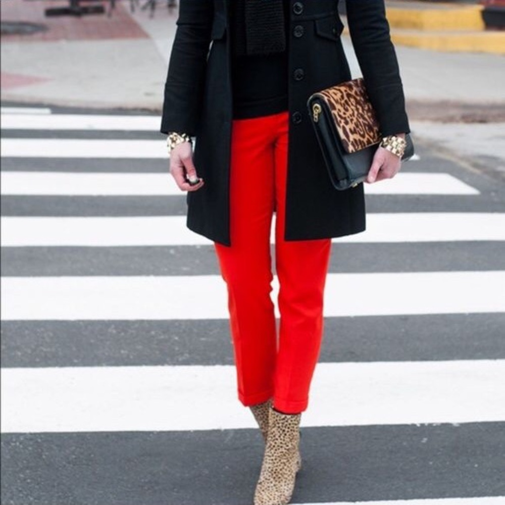 J.Crew Red Cafe Trouser (Sz 0)